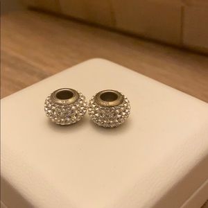 Sterling silver bracelet charms with rhinestones